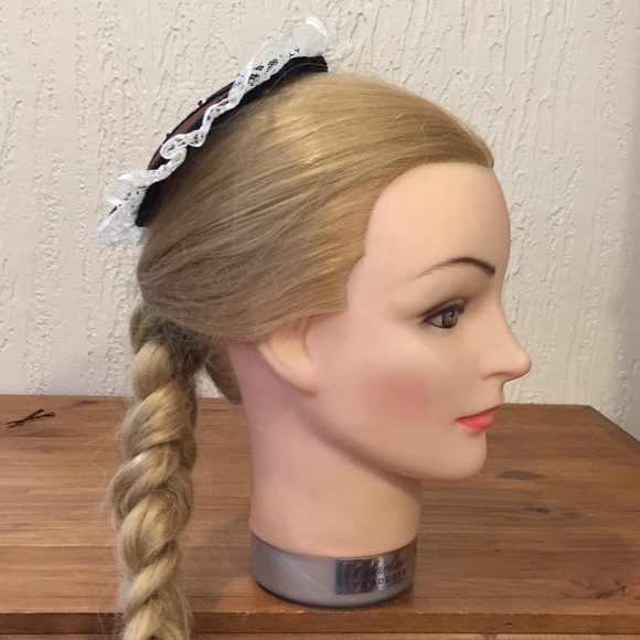 Brown with black lacing steampunk fascinator - Picture 6 of 8